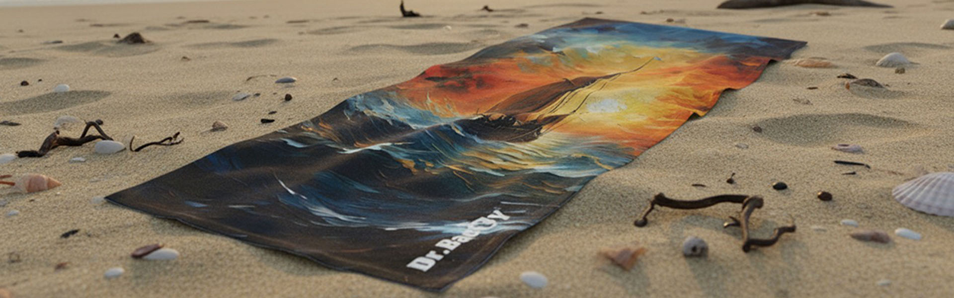 Ręcznik Dr.Bacty na plaży