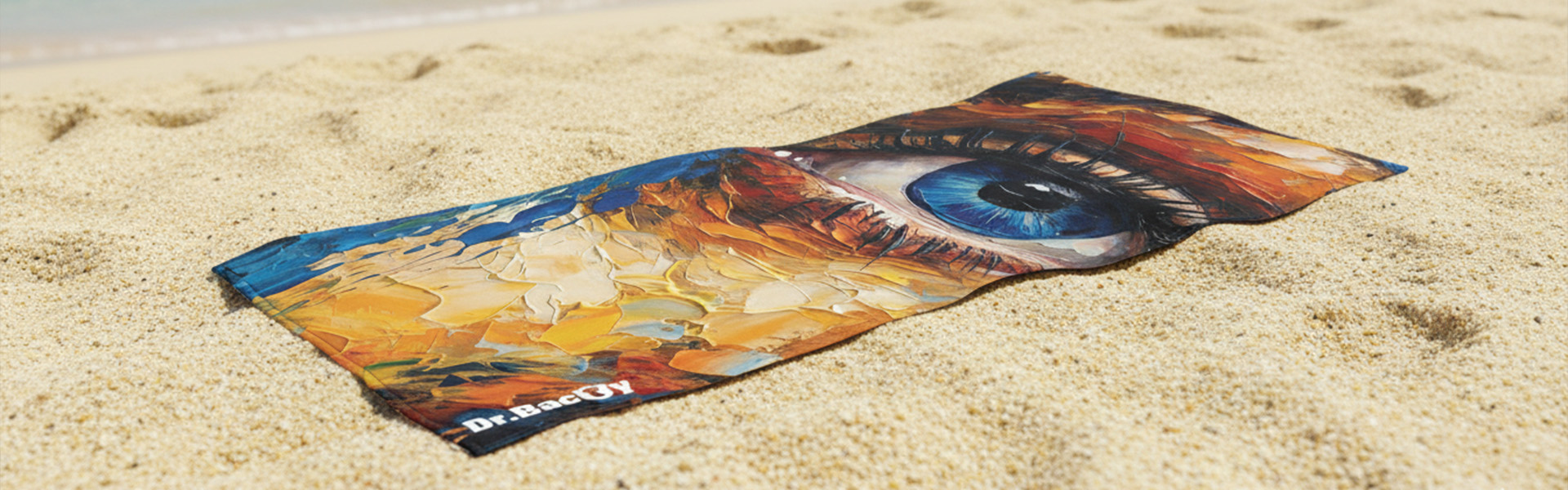 Ręcznik Dr.Bacty na plaży