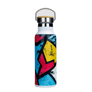 Dr.Bacty Iris steel thermal bottle - white - Geometric