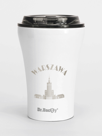 A cup with engraving Dr. Bacty Apollo Warsaw - white