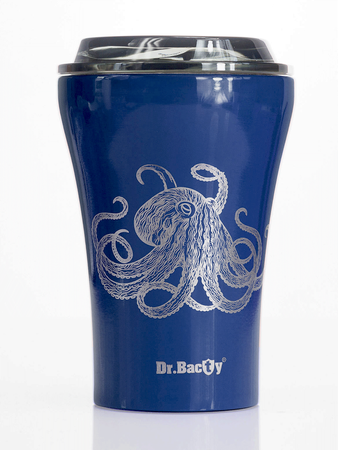 A reusable coffee mug of reusable Dr. Bacty Apollo for divers - navy blue