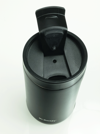 Coffee thermal mug, Dr. Bacty notus of her husband - black