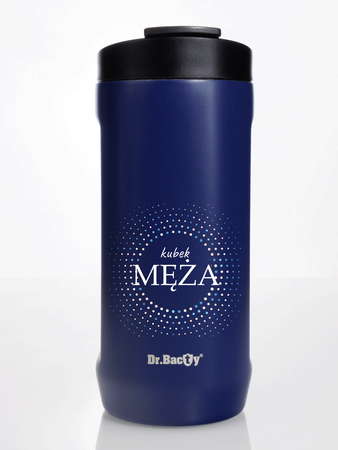 Coffee thermal mug, Dr. Bacty notus of her husband - navy blue