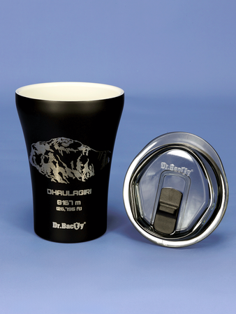 Coffee thermal mug with ceramic coating Dr.Bacty Apollo 227 ml - Dhaulagiri - black