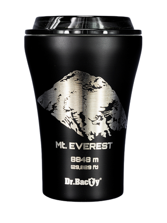 Coffee thermal mug with ceramic coating Dr.Bacty Apollo 227 ml - Mt. Everest - black