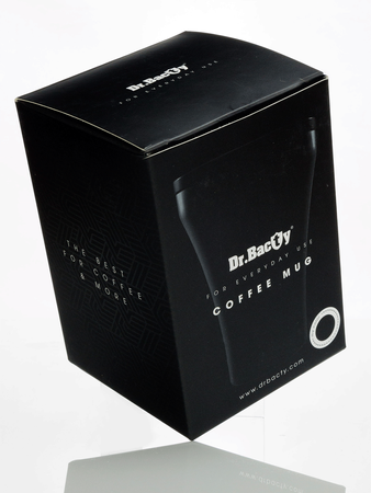 Coffee thermal mug with ceramic coating Dr.Bacty Apollo 227 ml - black