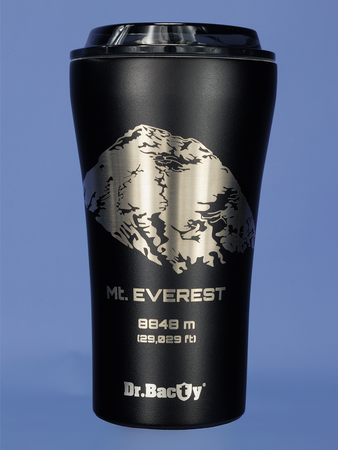 Dr.Bacty Apollo 2.0 thermal coffee mug - 360 ml - Mt. Everest - Black Matt