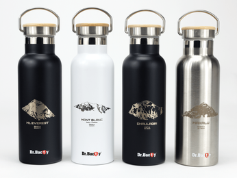 Dr.Bacty Iris stainless steel thermal bottle - black - Mount Everest