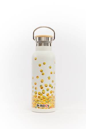 Steel thermal bottle Dr. Bacty Emoticons - white