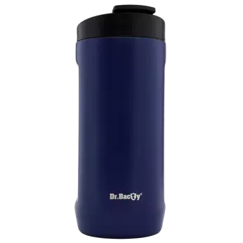 Thermal coffee mug 2-in-1 Dr.Bacty Notus 360 ml - navy blue.