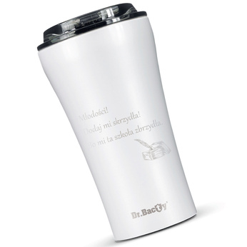 Kubek termiczny na kawę Dr.Bacty Apollo 2.0 - Oda do młodości - 360  ml - Glossy White
