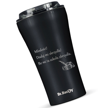Dr.Bacty Apollo 2.0 thermal coffee mug - Ode to Youth - 360 ml - Black Matt