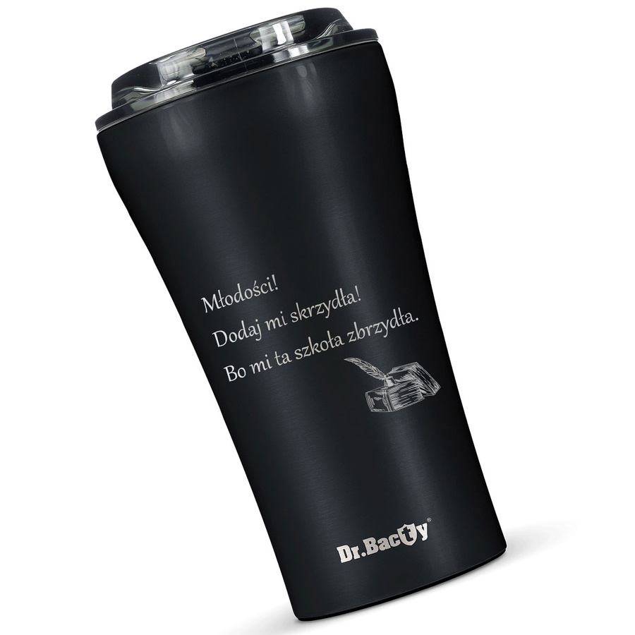 Kubek termiczny na kawę Dr.Bacty Apollo 2.0 - Oda do młodości - 360 ml - Black Matt