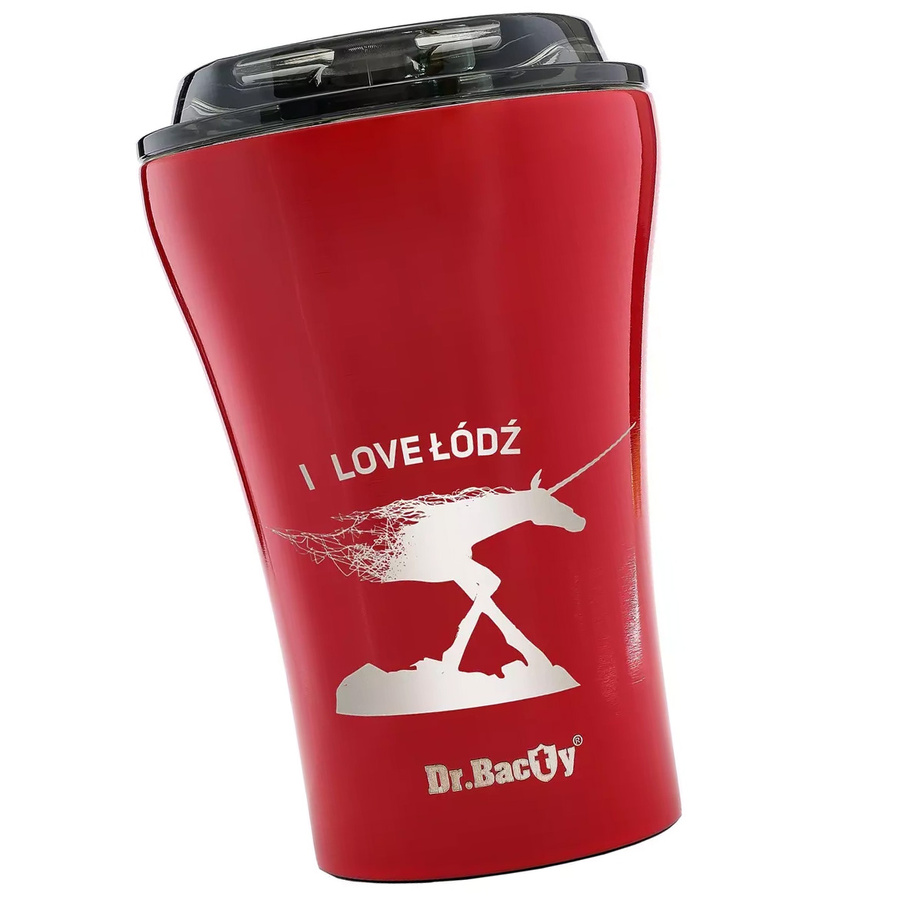 Ceramic-coated thermal Coffee Mug Dr.Bacty Apollo 227 ml Lodz - red