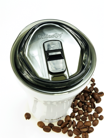 Kubek termiczny do kawy z powłoką ceramiczną Dr.Bacty Apollo 227 ml - biały - Pięciolinia