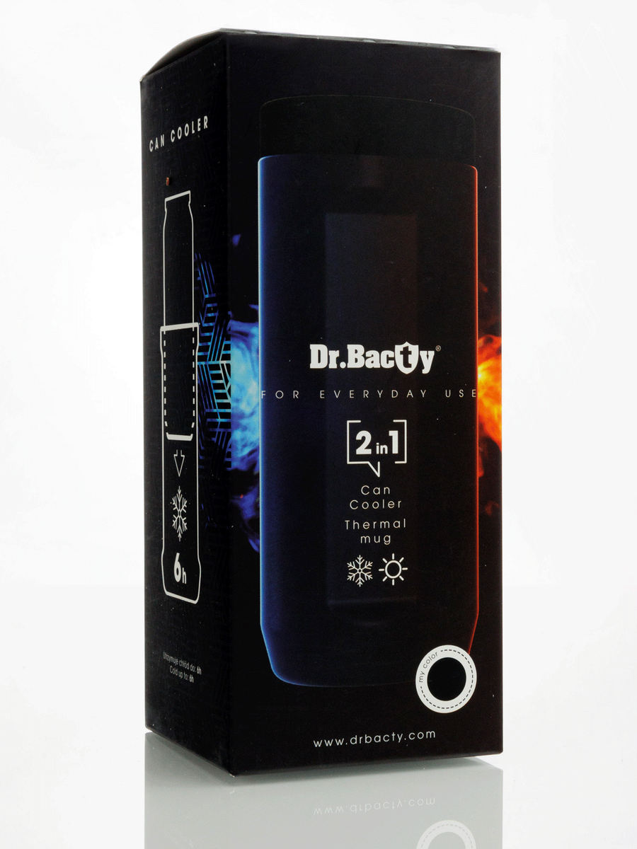 Kubek termiczny na kawę 2w1 Dr.Bacty Notus 360 ml - czarny