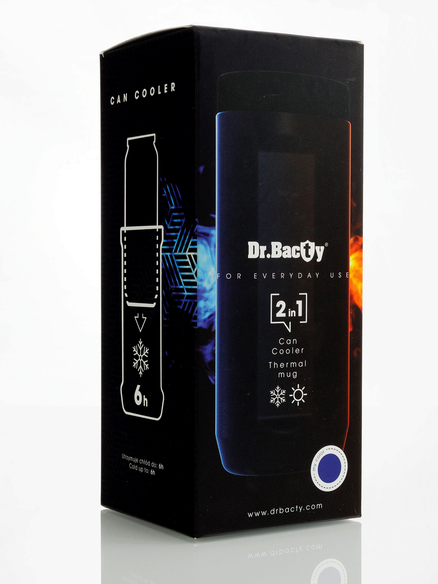 Kubek termiczny na kawę 2w1 Dr.Bacty Notus 360 ml - granatowy