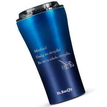 Kubek termiczny na kawę Dr.Bacty Apollo 2.0 - Oda do młodości - 360 ml - Monaco Blue