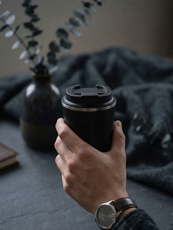 Kubek ekologiczny Dr.Bacty Terra RCS 300 ml – Szczelny, matowy, stal RCS - Czarny Mat