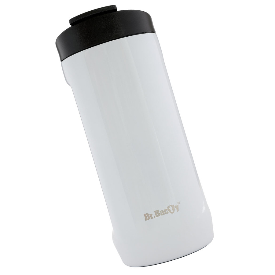 Kubek termiczny na kawę 2w1 Dr.Bacty Notus 360 ml - biały