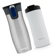 Set of thermal mugs Contigo West Loop 2.0 470ml - steel + Dr.Bacty Notus 360 ml - white