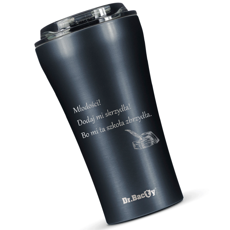 Kubek termiczny na kawę Dr.Bacty Apollo 2.0 - Oda do młodości - 360 ml - Gunmetal