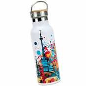 Dr.Bacty Iris steel thermal bottle - white - Colorful City