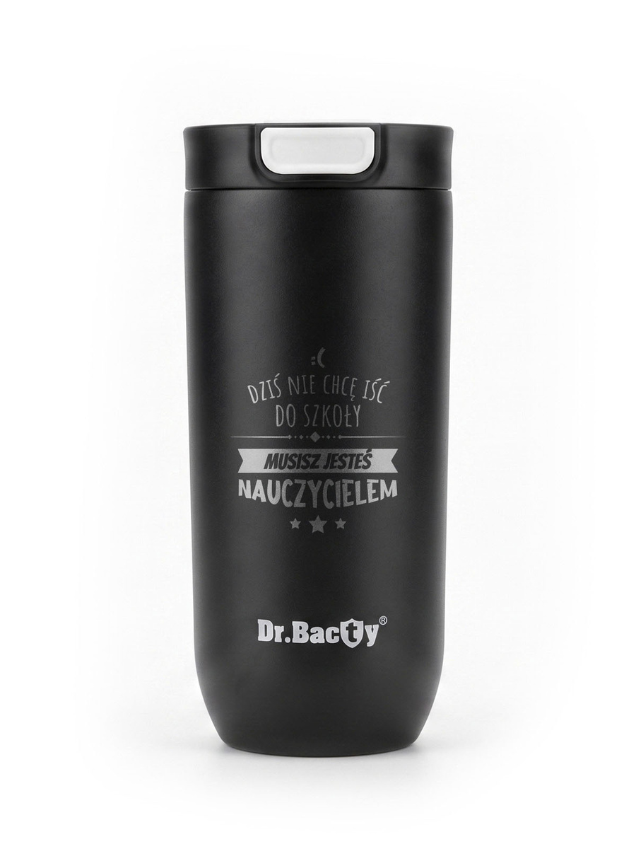 Kubek termiczny Dr.Bacty Atlas 540 ml - Jesteś Nauczycielem – Czarny