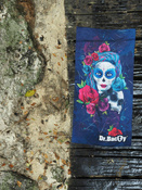 Microfiber beach towel, quick drying with antimicrobial coating 70x140 - Santa Muerte