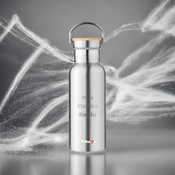 Dr.Bacty Iris 500 ml thermal bottle - silver - personalised with engraving