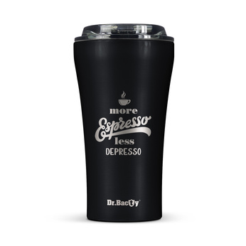 Kubek termiczny na kawę Dr.Bacty Apollo 2.0 - Espresso depresso- 360 ml - Black Matt