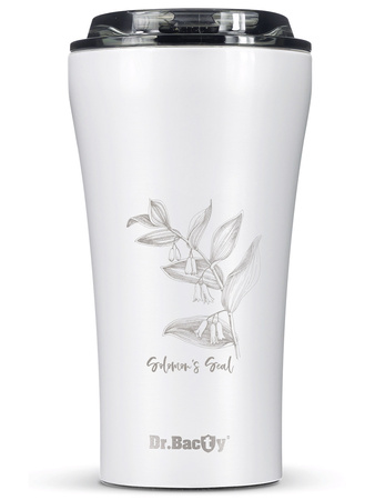 Kubek termiczny na kawę Dr.Bacty Apollo 2.0 360 ml "Kokoryczka" - Biały