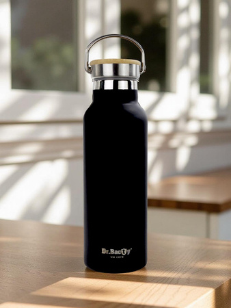 Steel thermal bottle Dr. Bacty Iris - black