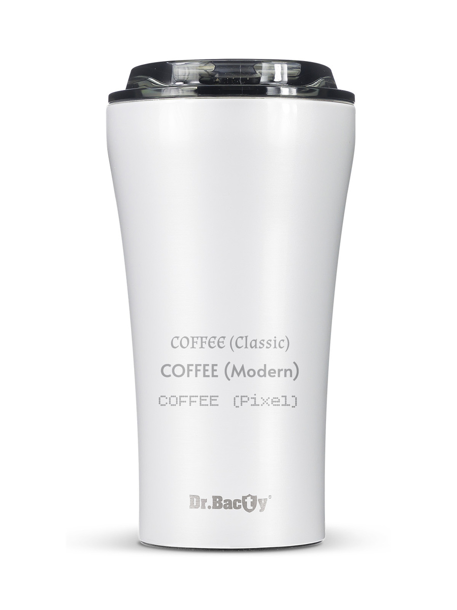 Ceramic-coated thermal Coffee Mug Dr.Bacty  Apollo 2.0 360 ml - Glossy White