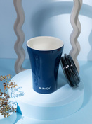 Coffee thermal mug with ceramic coating Dr.Bacty Apollo 227 ml - navy blue