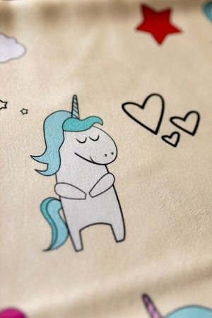 Dr.Bacty quick-drying double-sided towel for girls 60x130 - yellow unicorn.