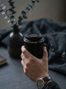 Kubek ekologiczny Dr.Bacty Terra RCS 300 ml – Szczelny, matowy, stal RCS - Czarny Mat