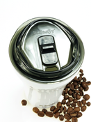 Kubek termiczny do kawy z powłoką ceramiczną Dr.Bacty Apollo 227 ml - biały - Pięciolinia