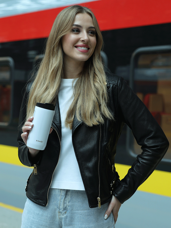 Zestaw kubków termicznych Contigo West Loop 2.0 470ml - stalowy + Dr.Bacty Notus 360 ml - biały