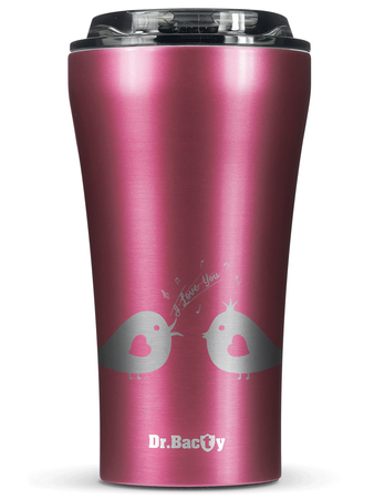 Kubek termiczny na kawę Dr.Bacty Apollo 2.0 - 360 ml - Pink - Ptaszkowe love