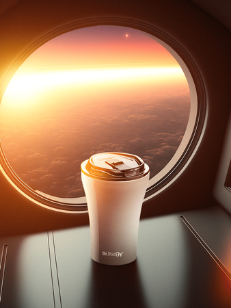 Kubek termiczny do kawy z powłoką ceramiczną Dr.Bacty Apollo 227 ml - biały - Pięciolinia