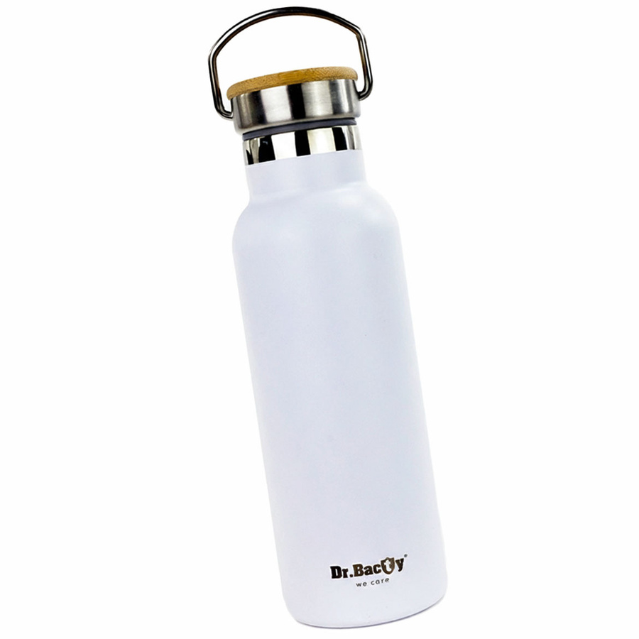 Steel thermal bottle Dr. Bacty Iris - white