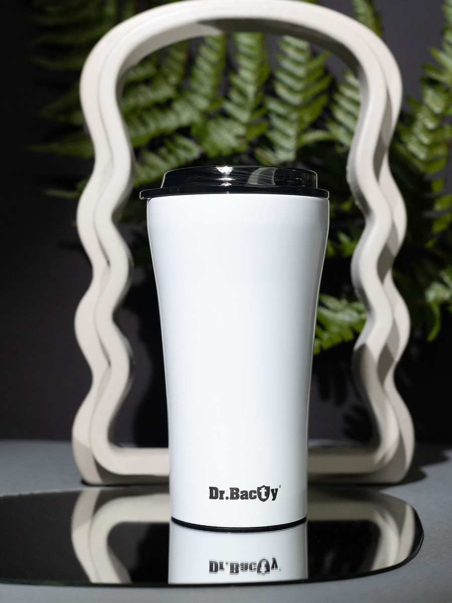 Kubek termiczny na kawę Dr.Bacty Apollo 2.0 - 360  ml - Glossy White - powystawowy