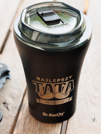 Kubek termiczny do kawy Dr.Bacty Apollo - 227 ml - Najlepszy tata - czarny