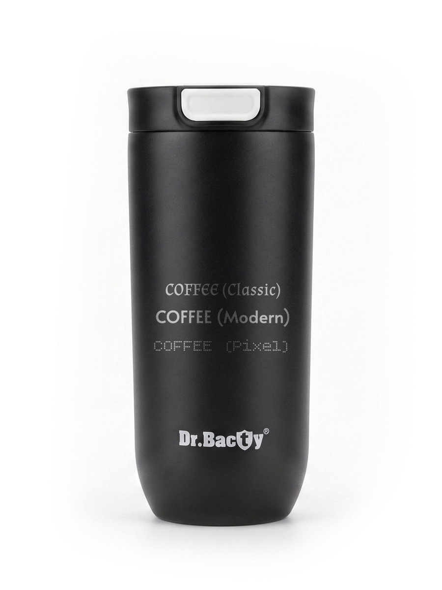 Dr. Bacty Atlas 540 ml Engraved Thermal Mug - Black