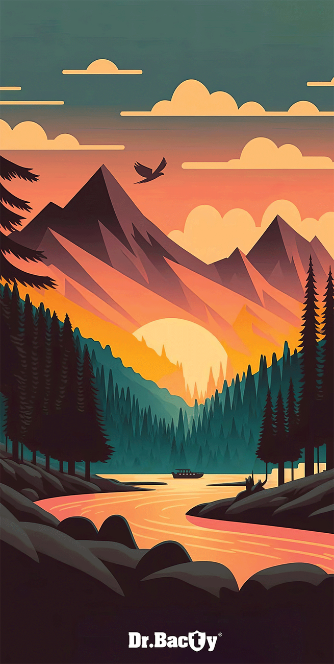 Ręcznik szybkoschnący dwustronny Dr.Bacty XL 70x140 – Sunset 