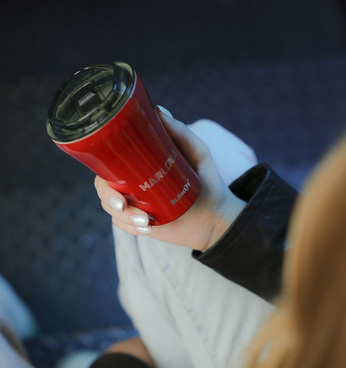 Ceramic-coated thermal Coffee Mug Dr.Bacty Apollo 227 ml - red