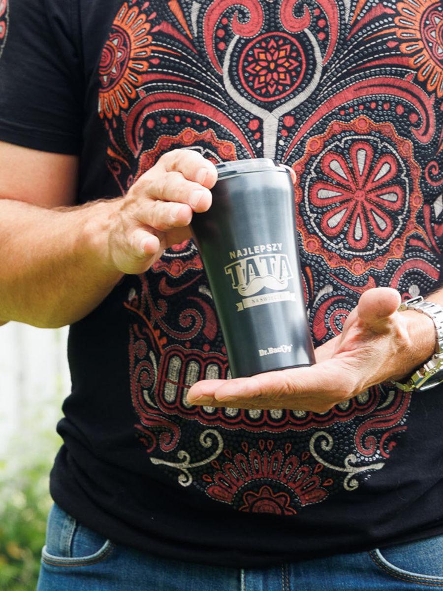 Dr.Bacty Apollo 2.0 thermal coffee mug - Best dad - 360 ml - Gunmetal