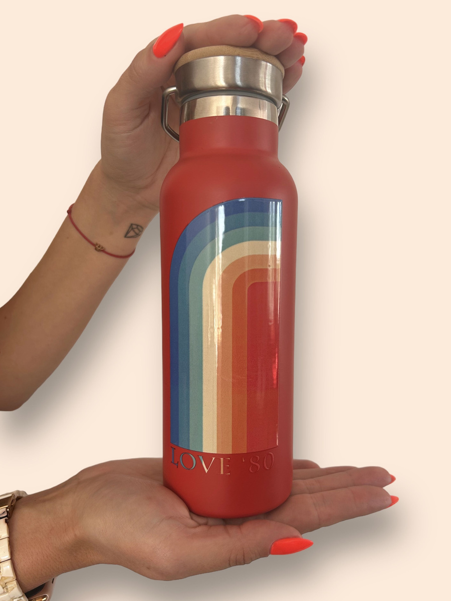 Dr.Bacty Iris steel thermal bottle - red - LOVE