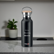 Dr.Bacty Iris 500 ml thermal bottle - black - personalised graeremark